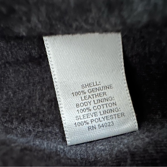 Banana Republic Leather Jacket Black Zip Front & Pockets Gun Flap Moto  Size M - Picture 12 of 15